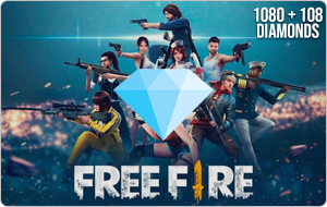 Garena Free Fire 1080 + 108 Diamond (Recargas de jogo) for free!
