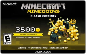 Compre Minecraft 3500 Minecoins Mais Barato Na Card Store - Card Store -  Cartão Presente, Voucher, Vale Presente, Gift Card PSN, Xbox, Netflix,  Google, Uber, iFood, Steam e muito mais!
