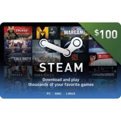 Steam Wallet Gift Card - $100 - (Physical Card) Free Expidited