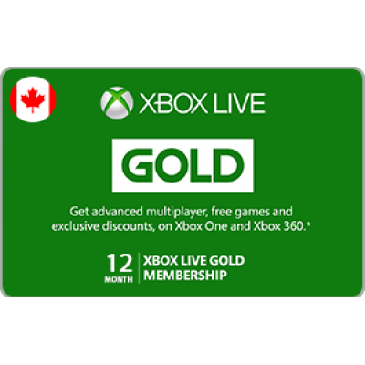 Xbox Live 12 Month Gold Membership Canada
